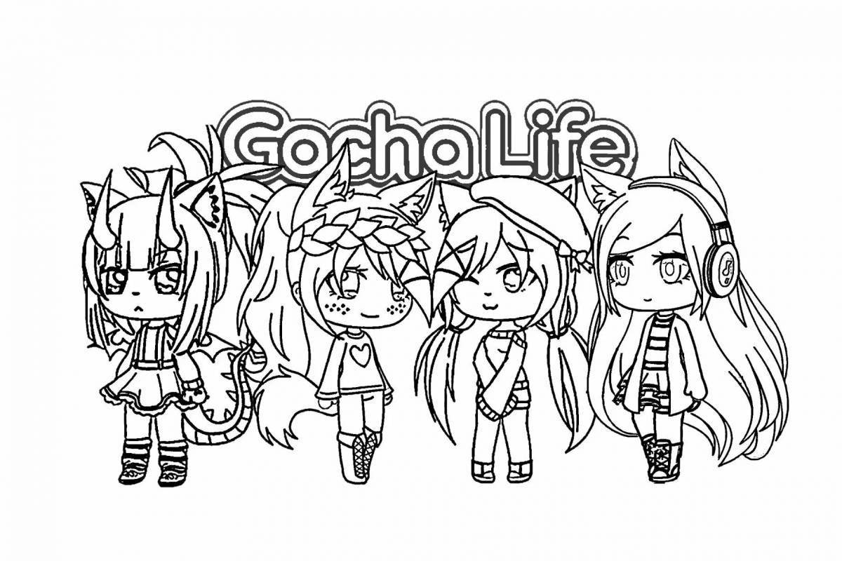 Sparkling gacha girl coloring page