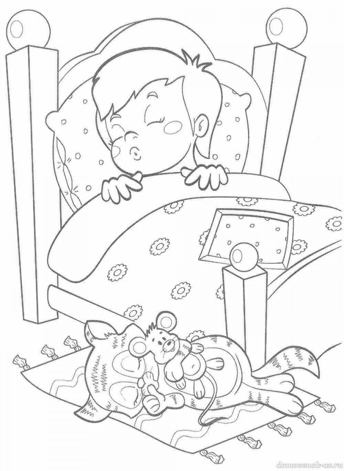 Sleeping baby coloring page