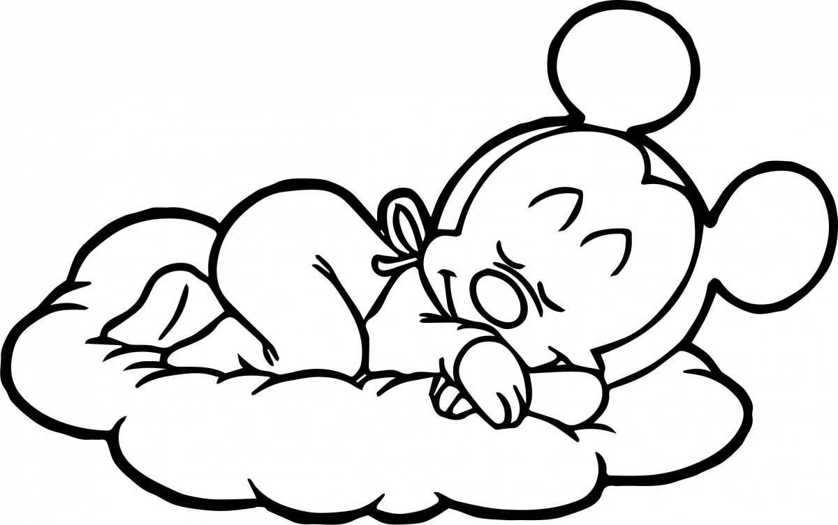 Coloring dreamy sleeping child