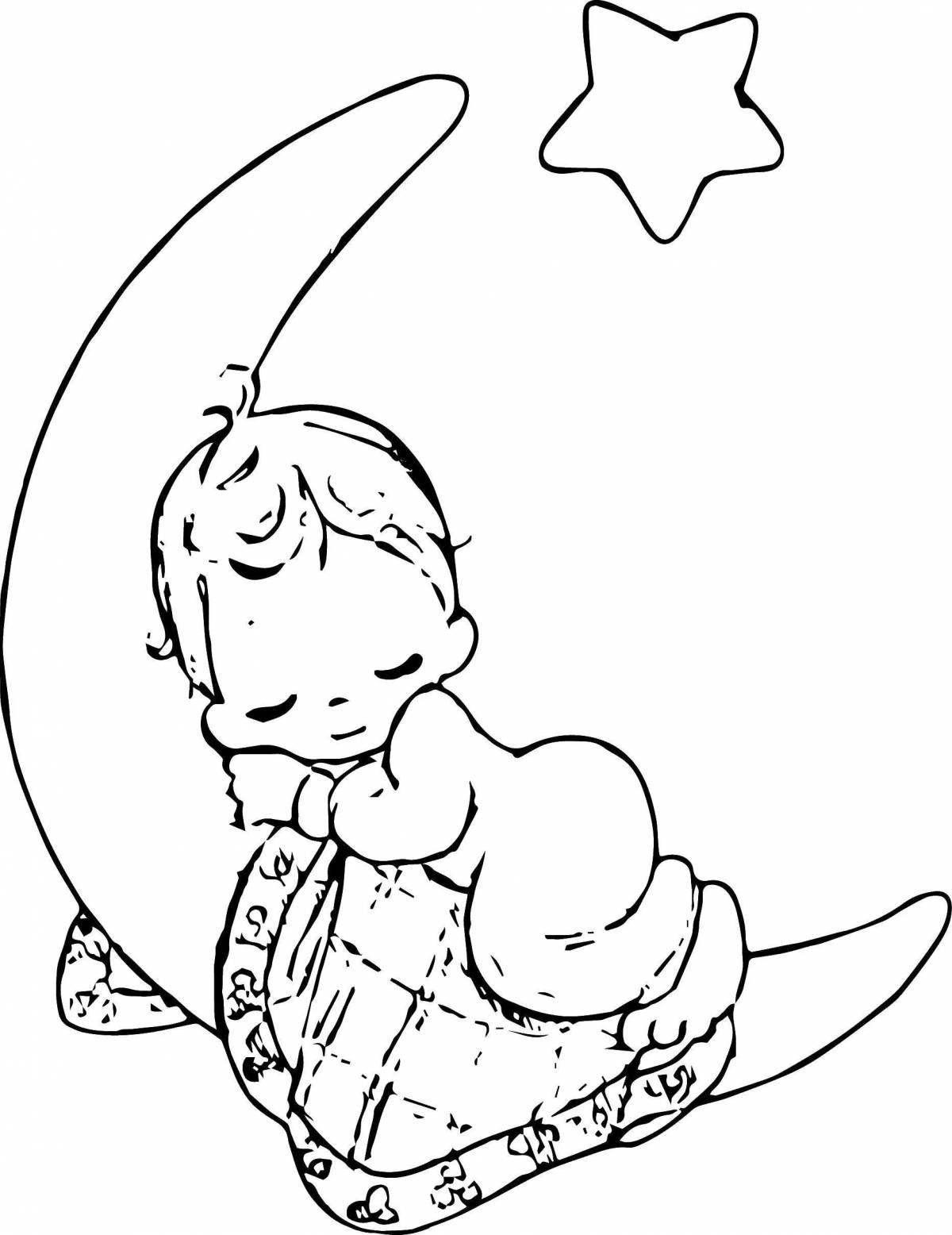 Coloring soft sleeping baby