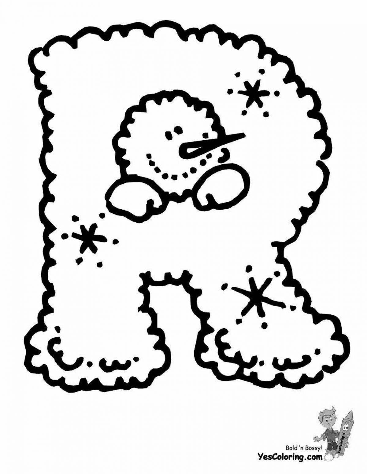 Glitter Christmas letters coloring book