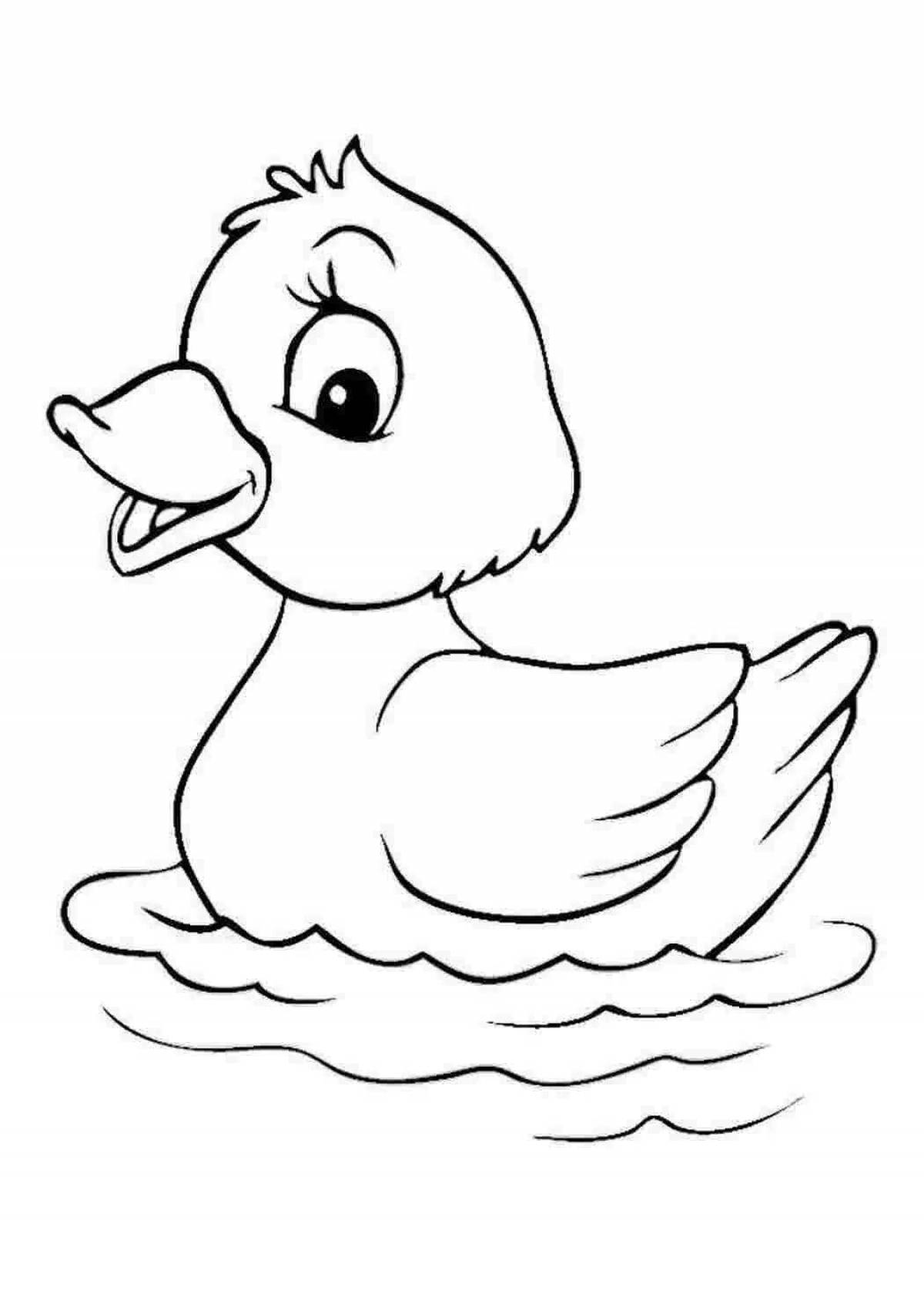 Colorful little duck coloring page