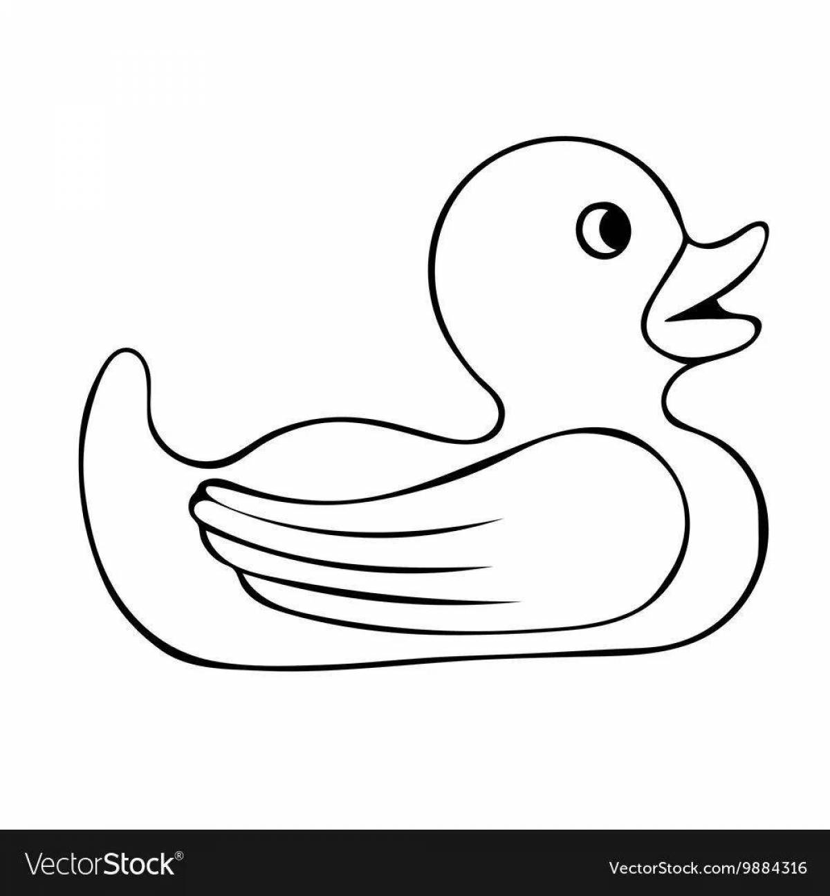 Coloring page witty duck