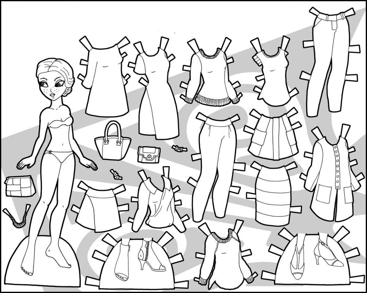 Coloring pages for girls in a gorgeous dress