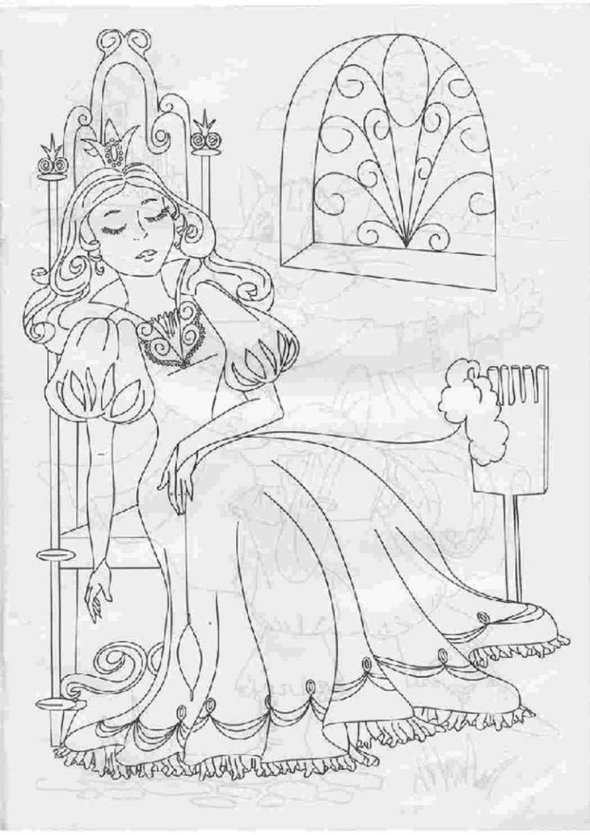 Blessed sleeping princess coloring page