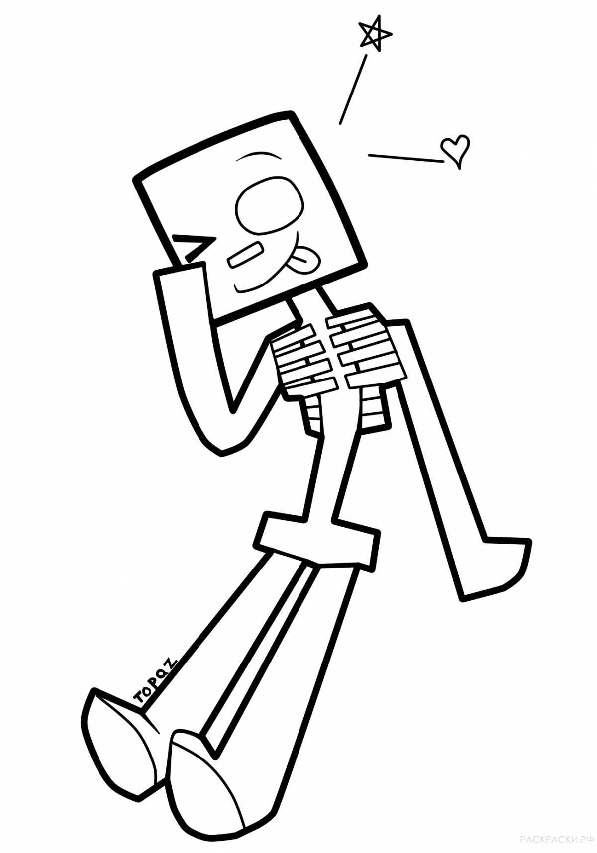 Minecraft funny robot coloring page