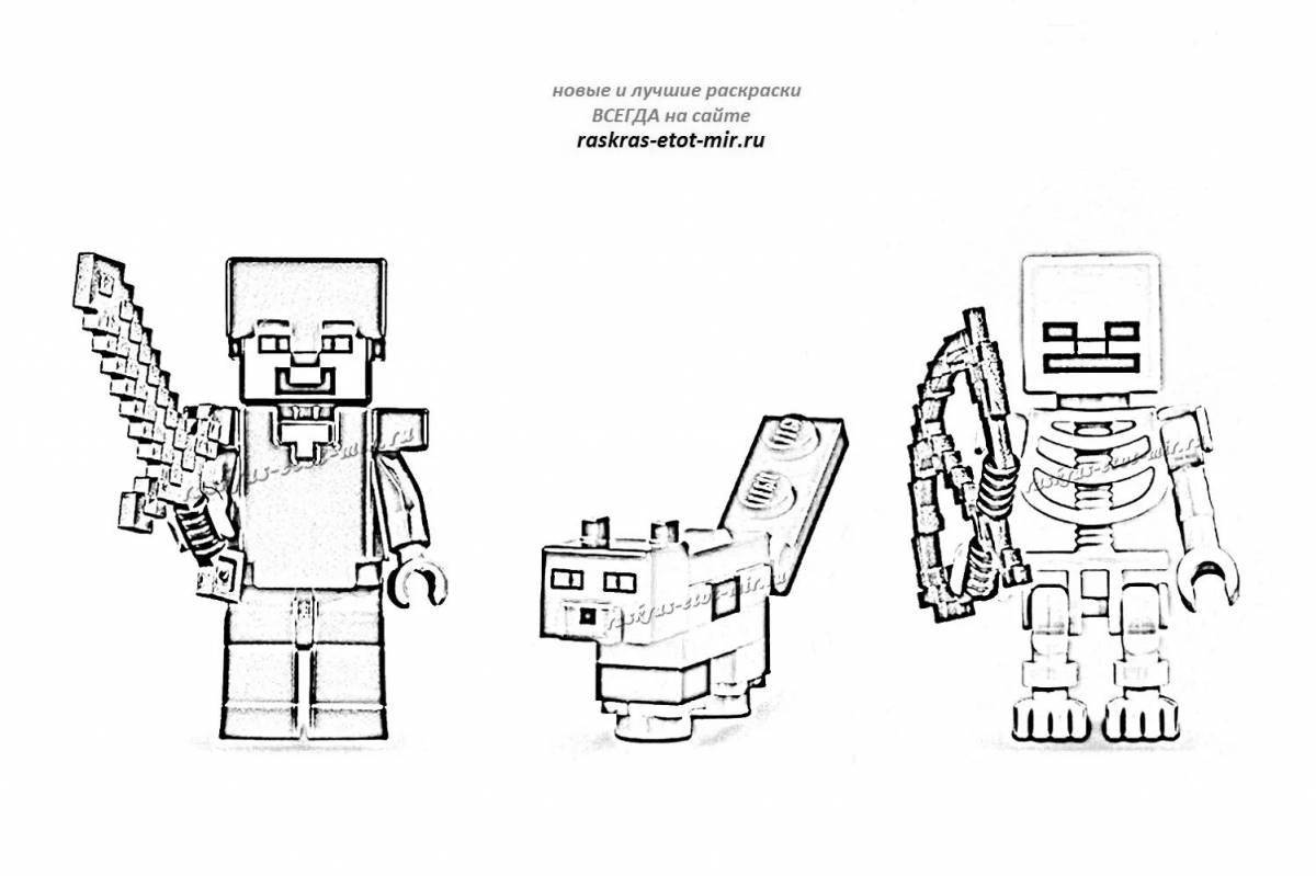 Сказочная страница раскраски роботов minecraft