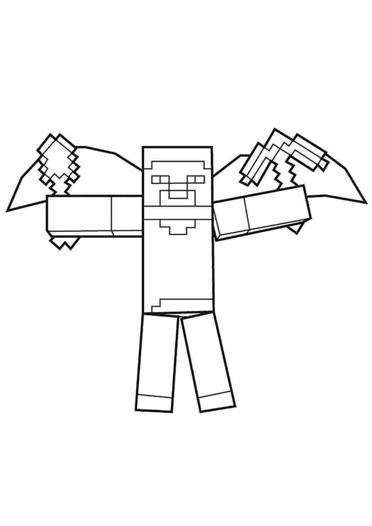 Creative minecraft robot coloring page