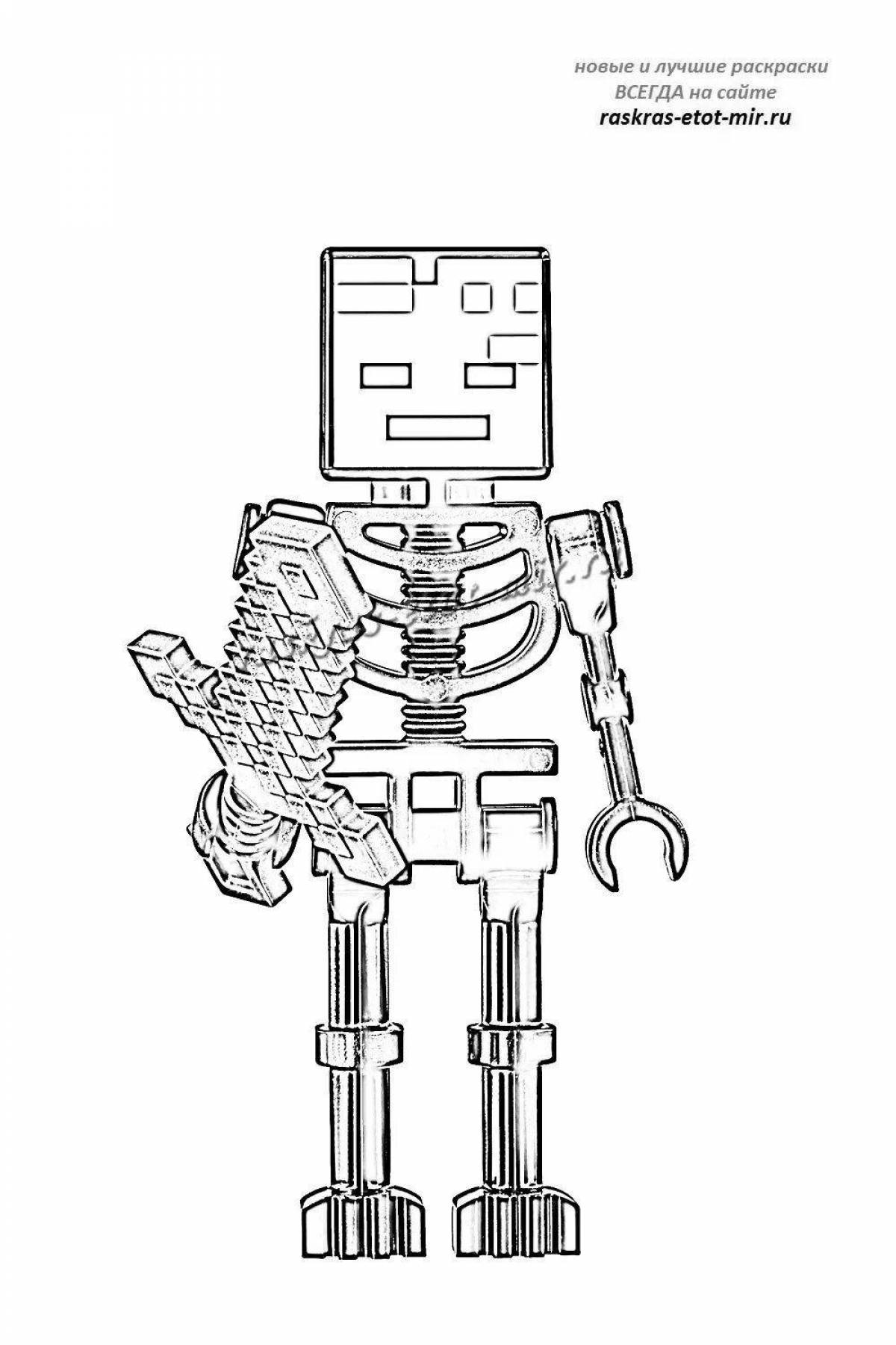 Amazing minecraft robot coloring page