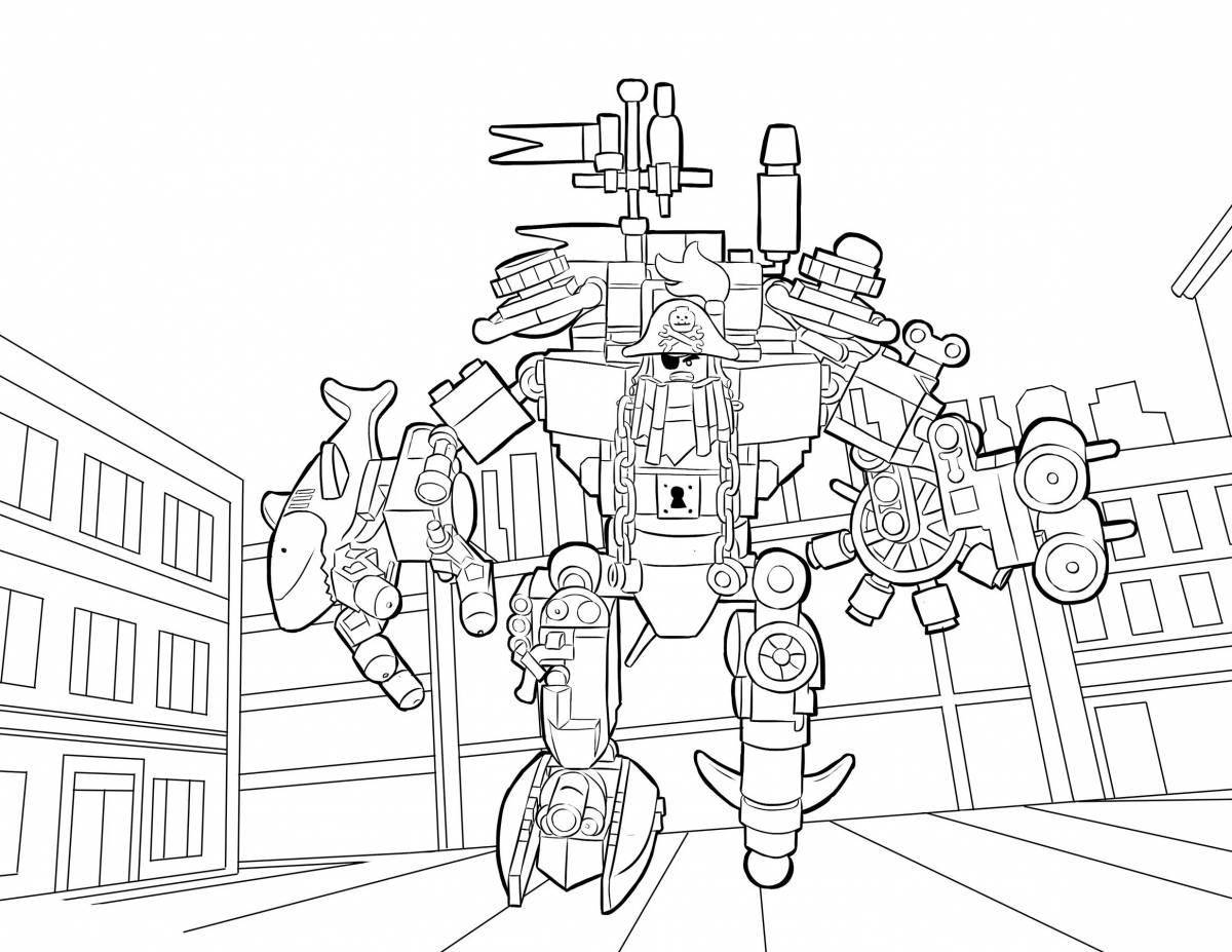 Detailed minecraft robot coloring page