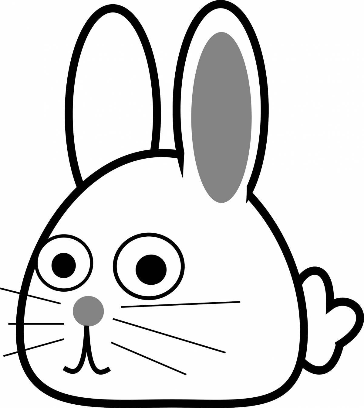 Coloring book cheerful hare rabbit
