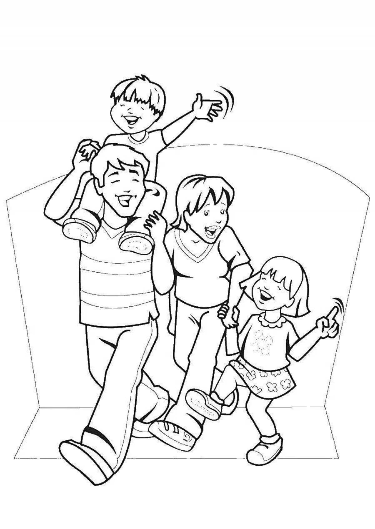 Bright sports family coloring book
