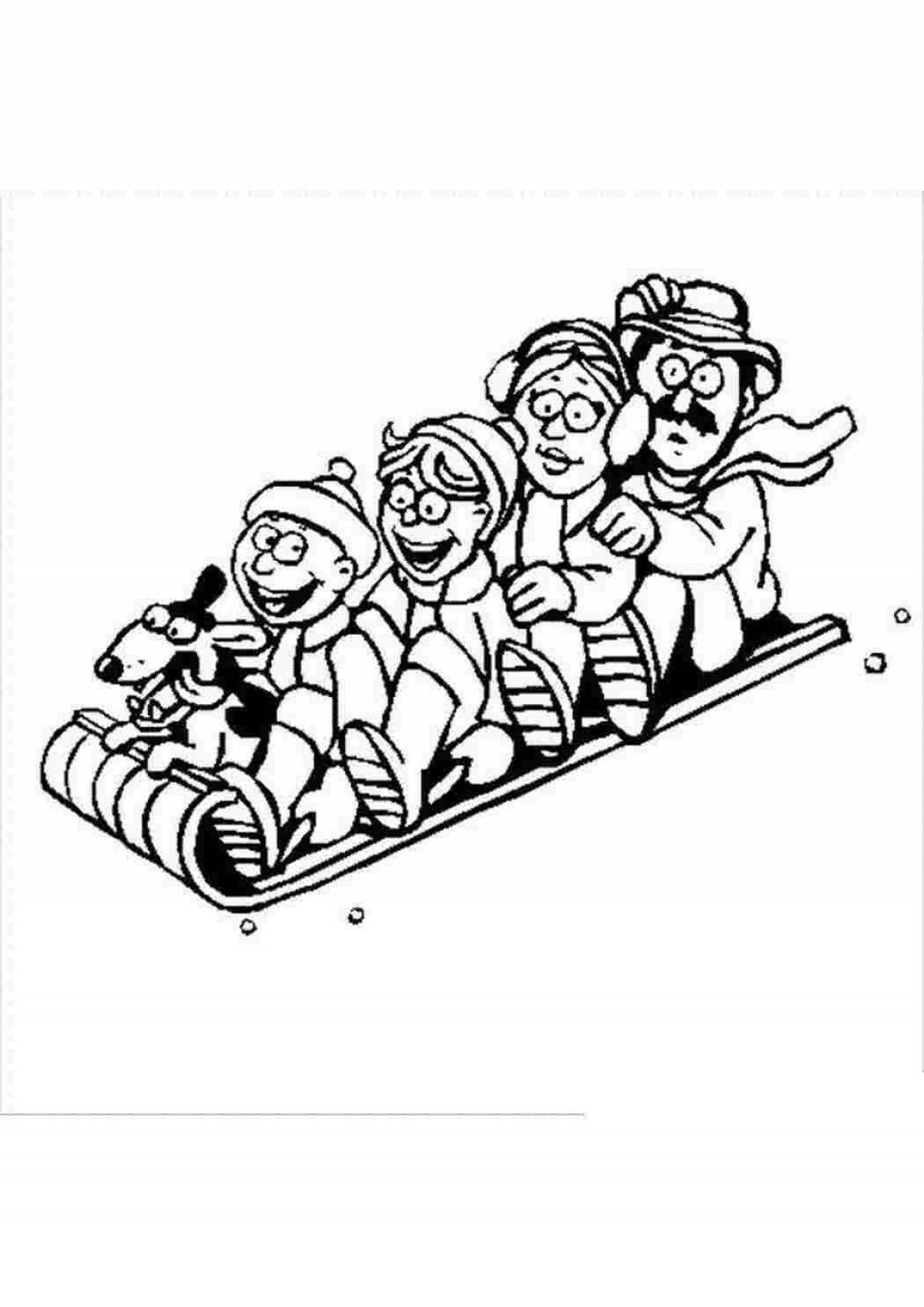 Entertaining sports family coloring book