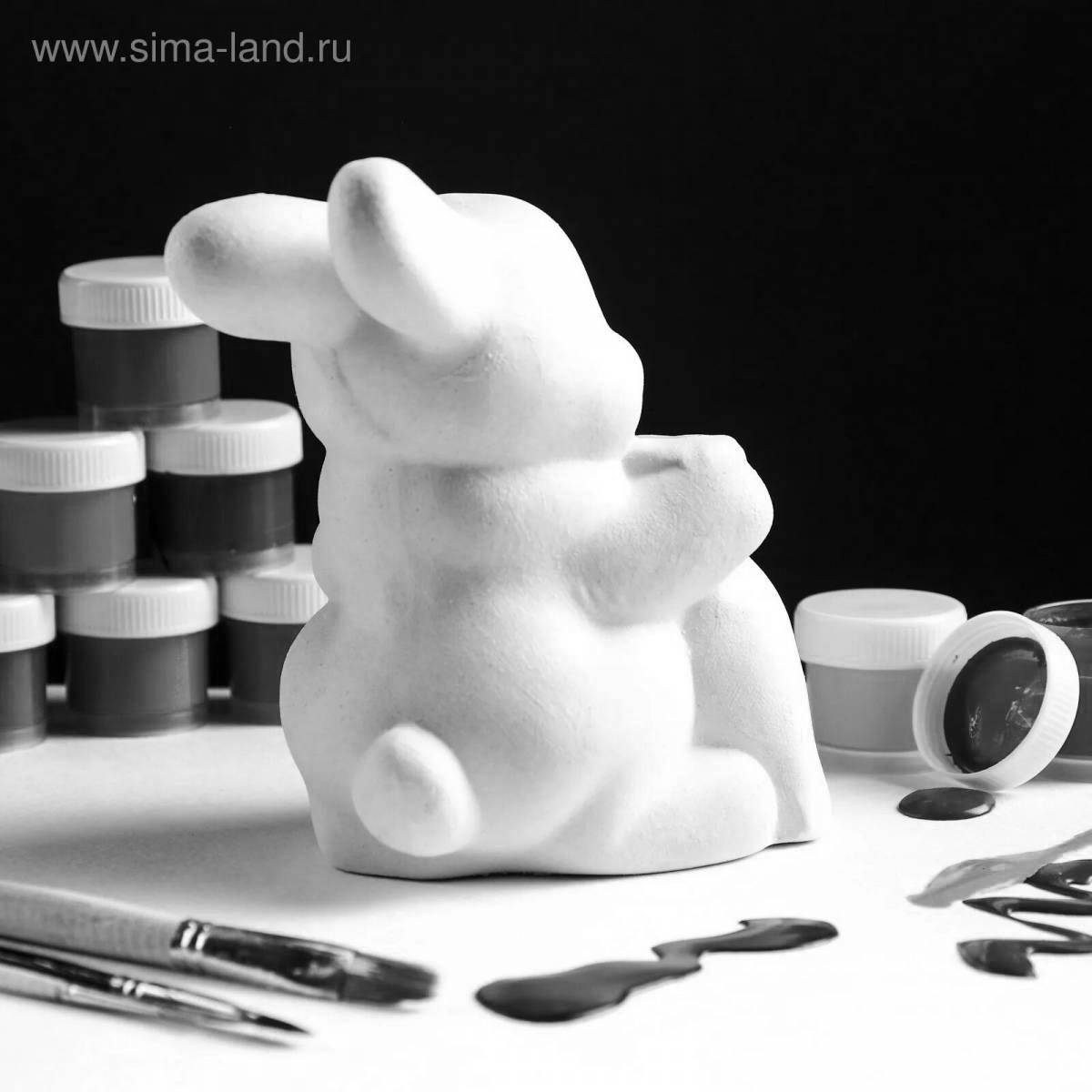 Colouring charming plaster figurines