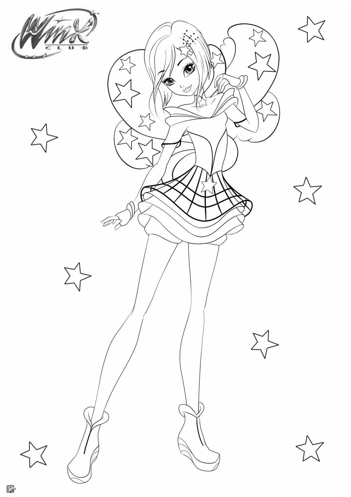Colorful winx comics coloring page