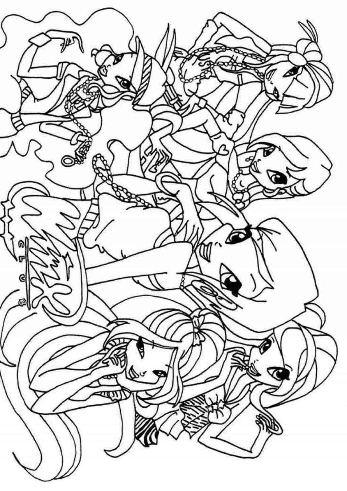 Animated winx comics coloring page