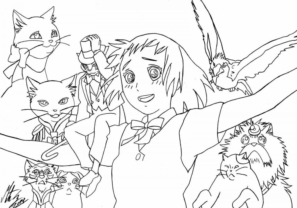 Charming anime world coloring book