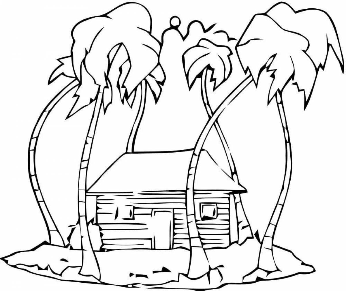 Coloring playful house nature