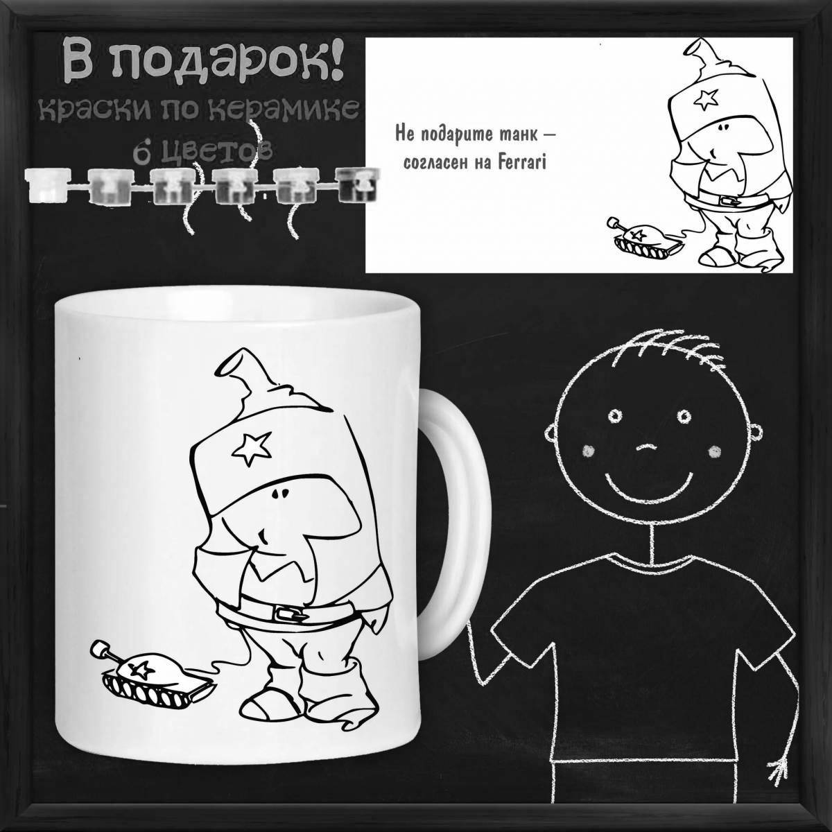 Entertaining coloring mug instructions