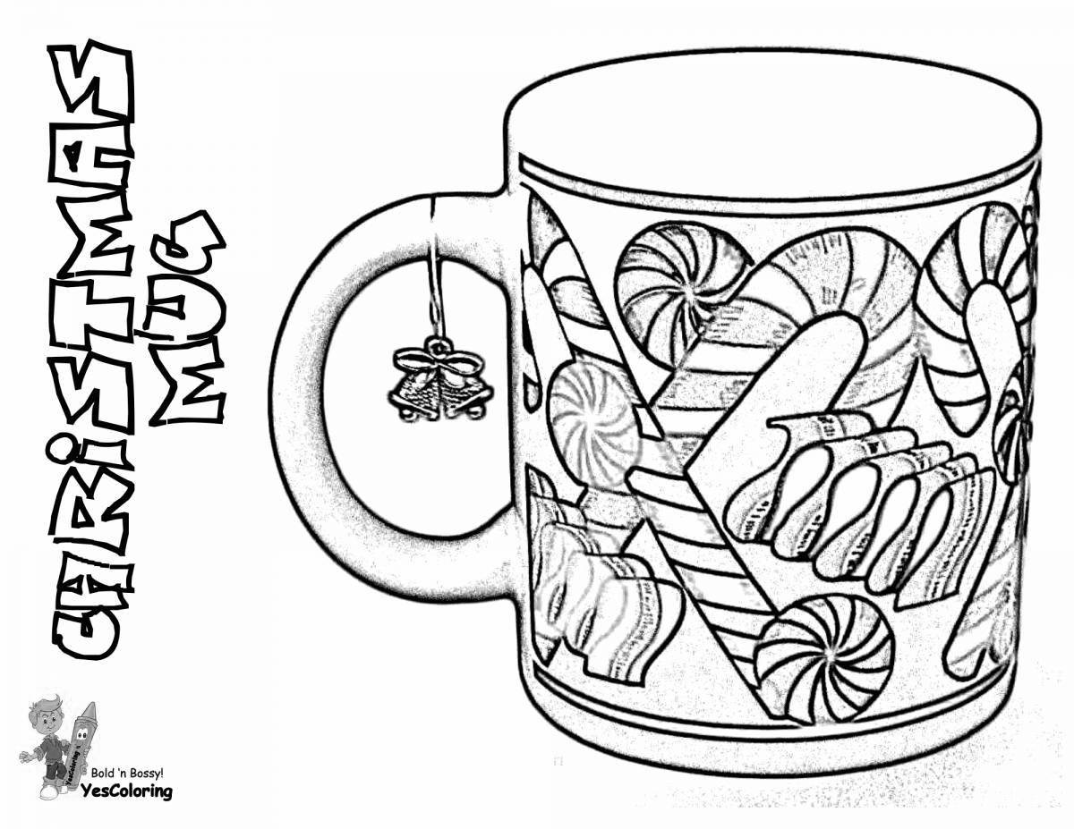 Attractive mug coloring instruction