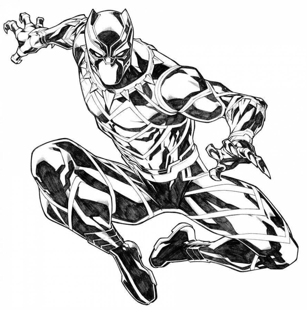 Bright marvel panther coloring page