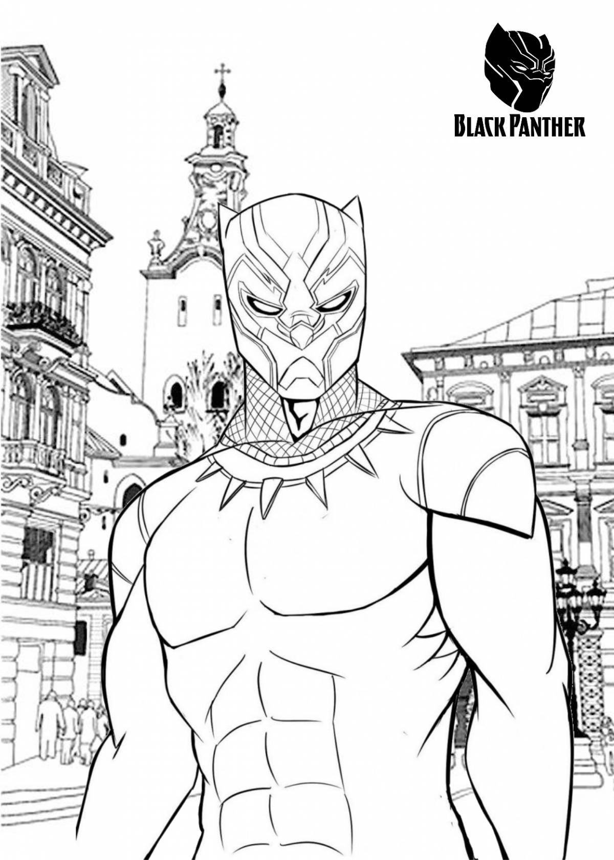 Marvel shining panther coloring page