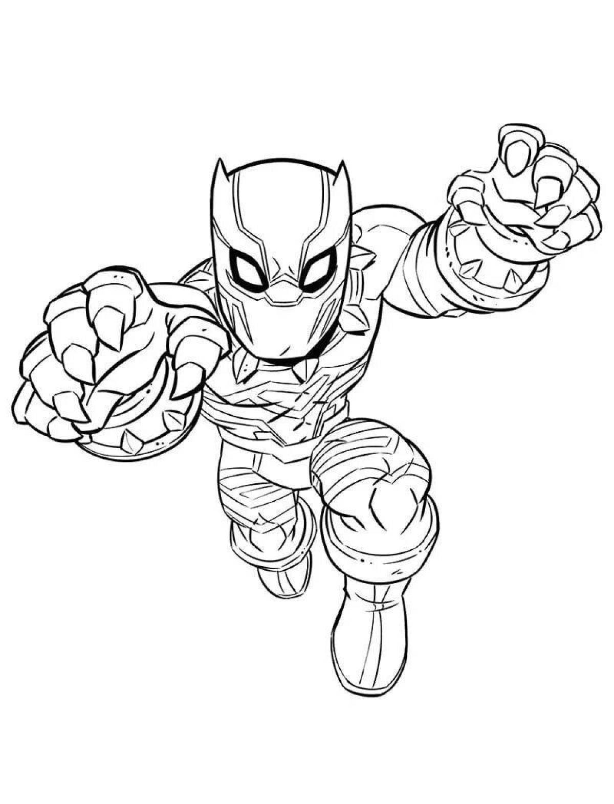 Marvel dazzling panther coloring page