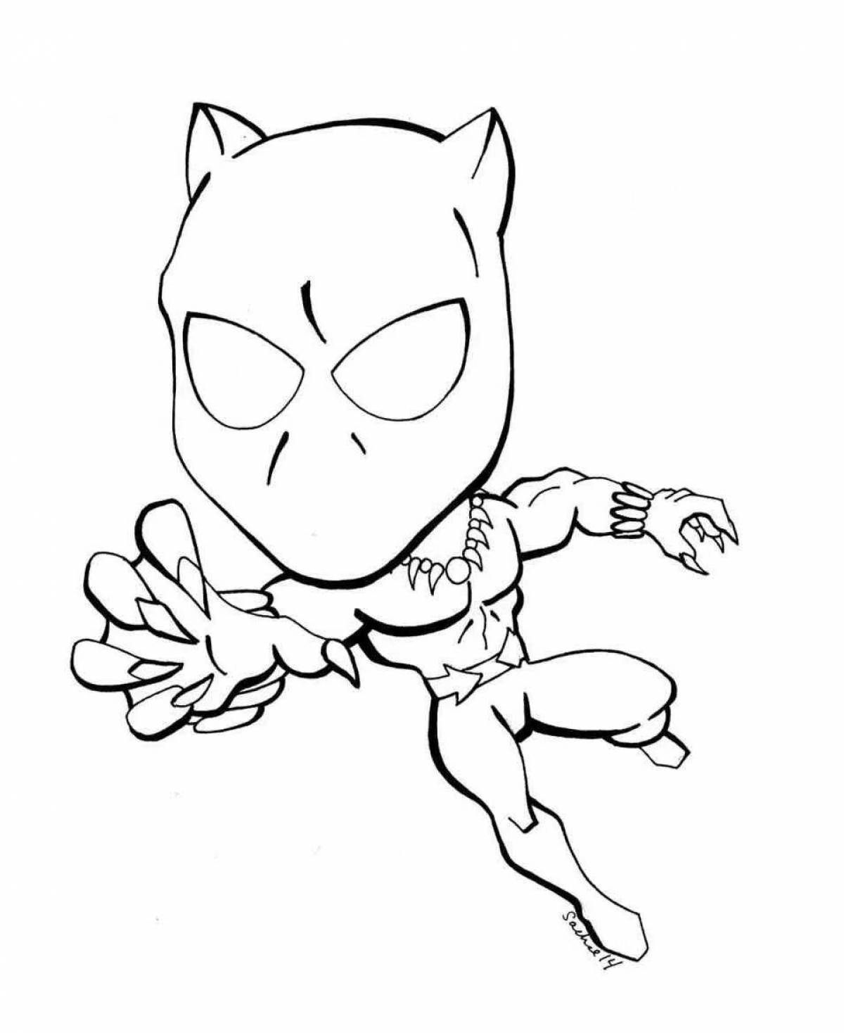 Marvel gorgeous panther coloring page