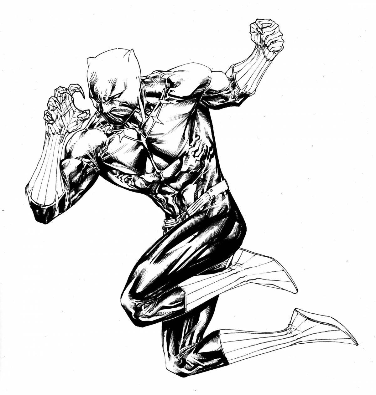 Exquisite marvel panther coloring page