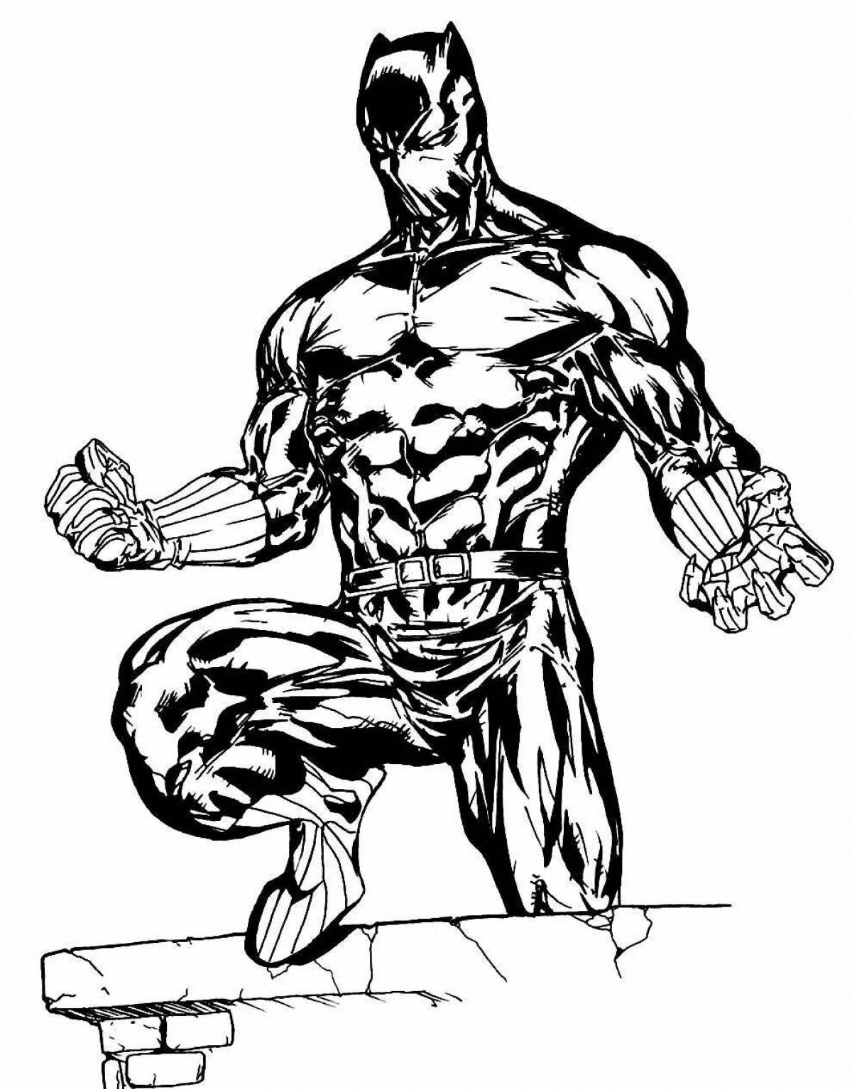 Adorable marvel panther coloring page