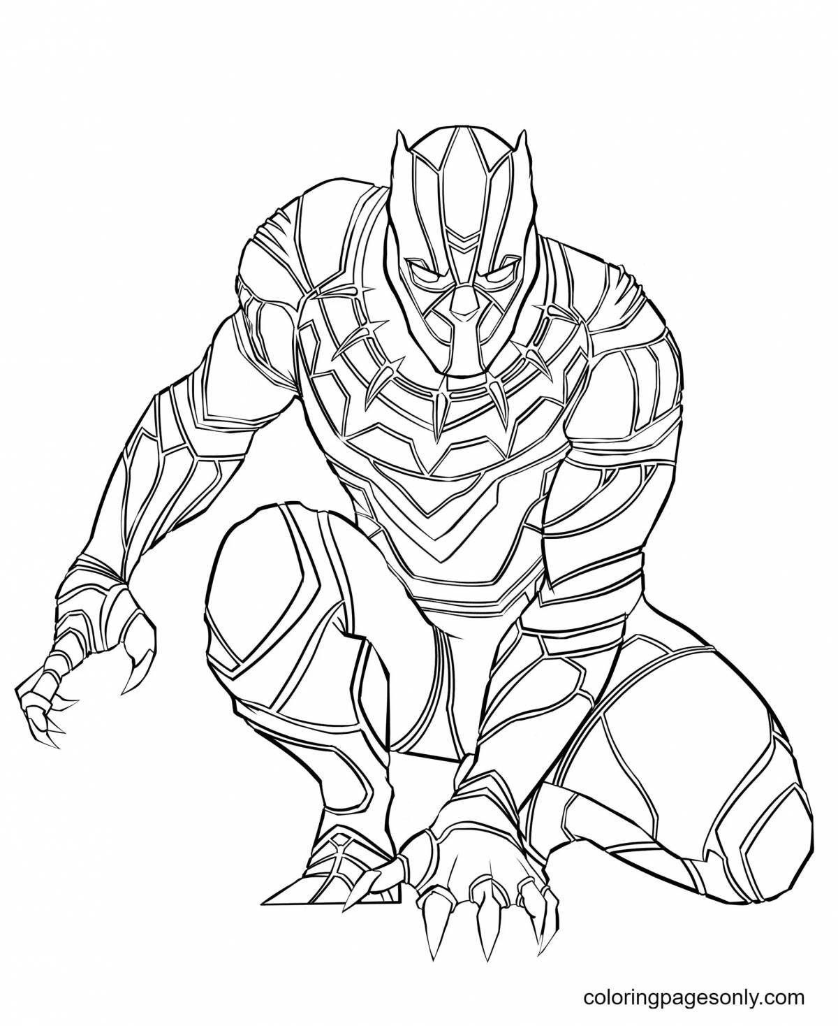 Exciting marvel panther coloring page