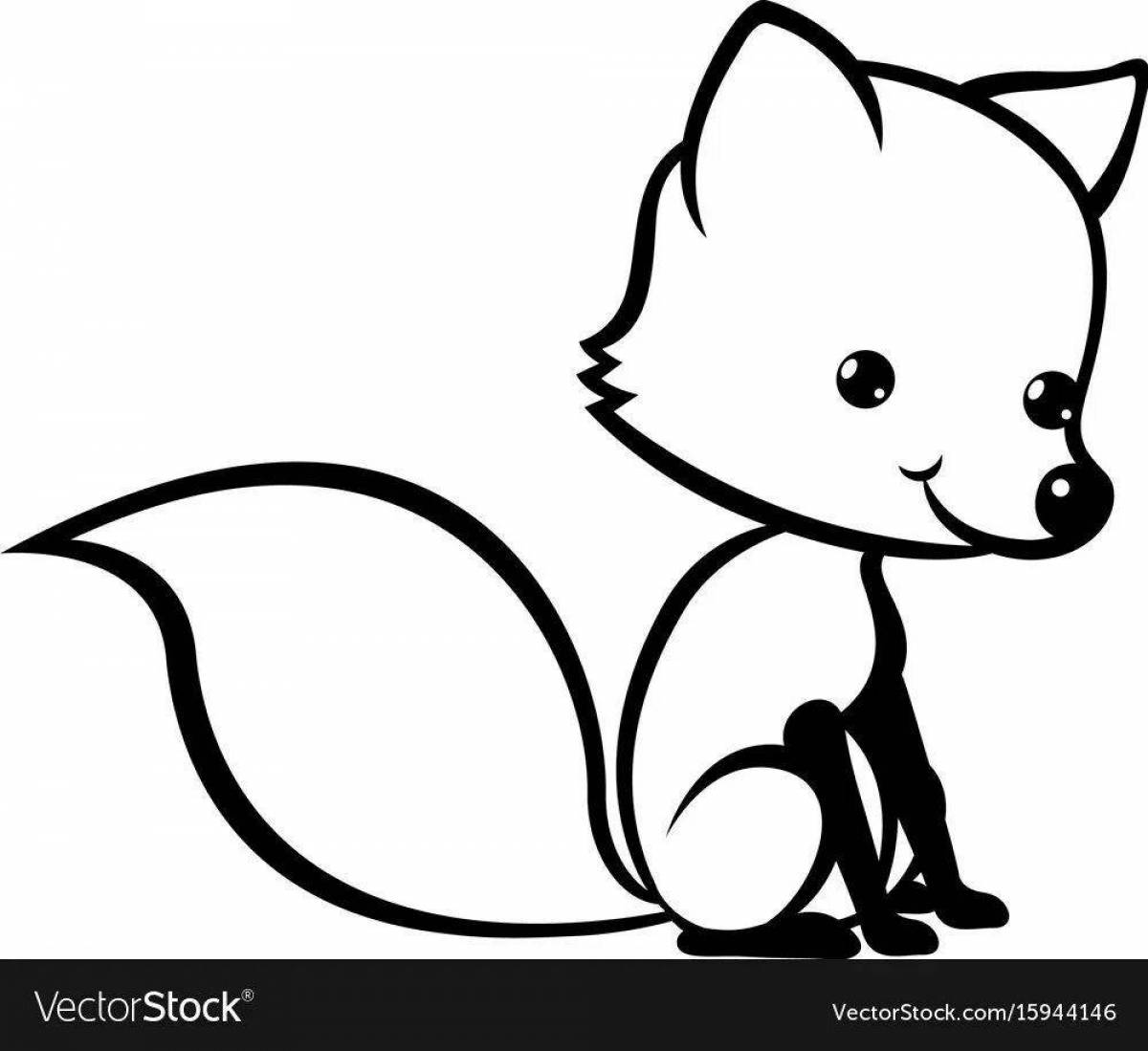 Coloring page adorable foxes