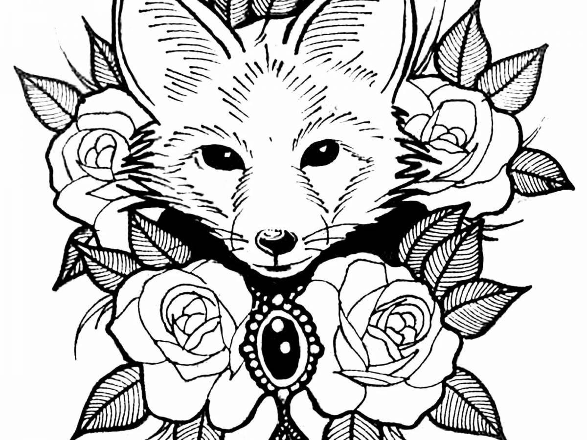 Coloring page adorable foxes