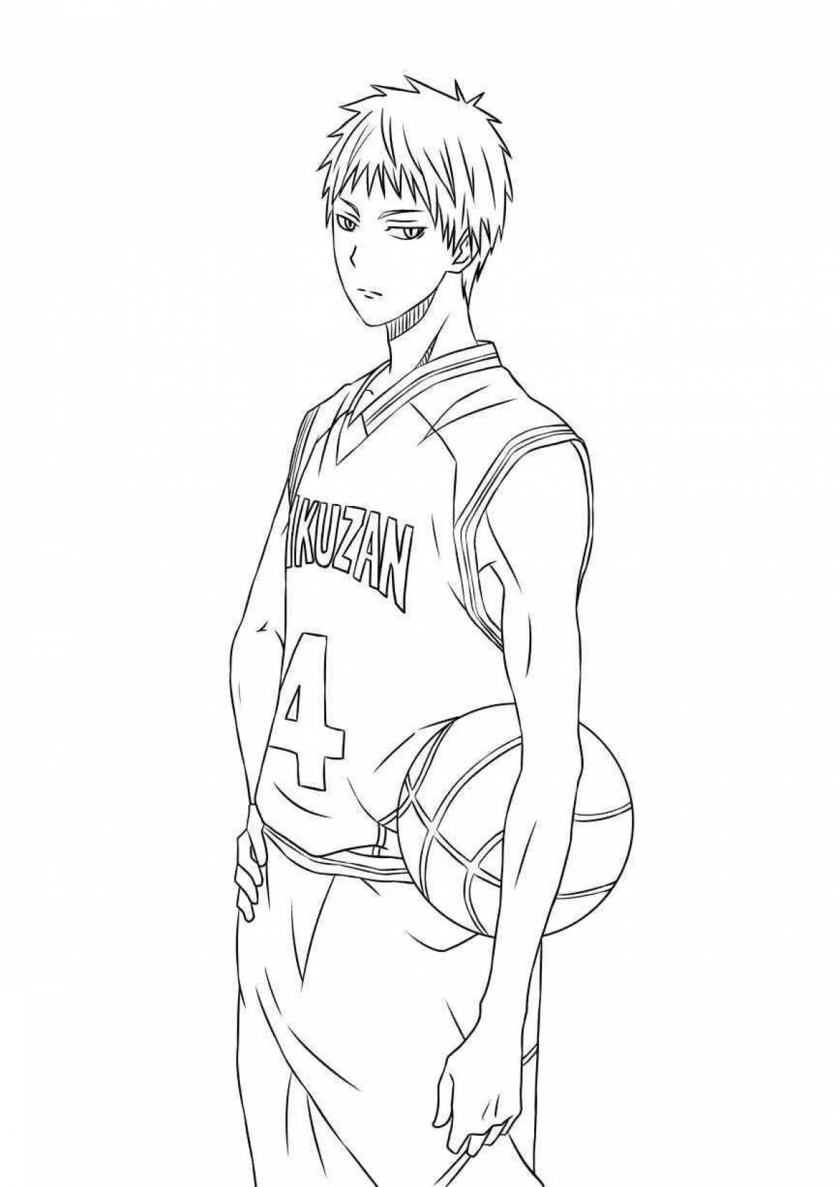 Intriguing anime basketball coloring book