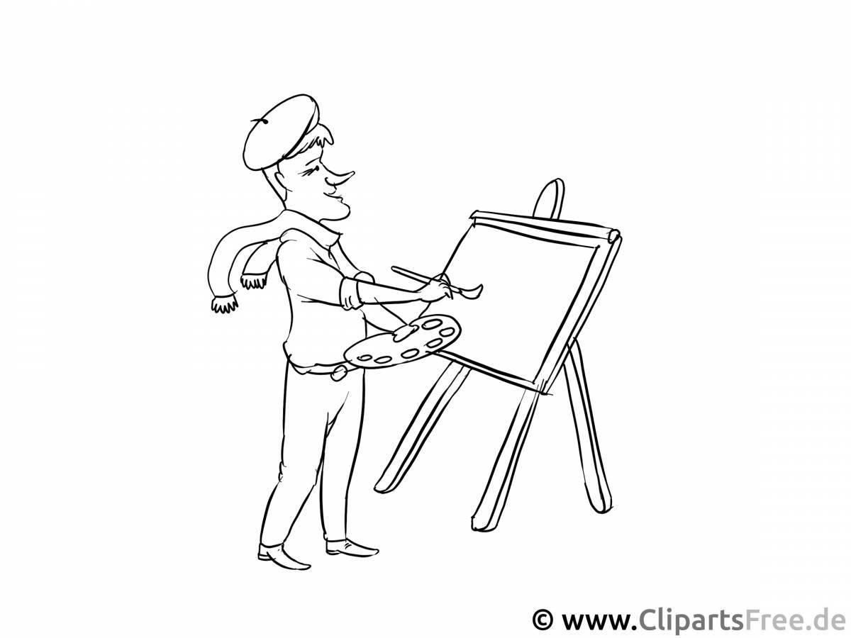 Photo Exquisite coloring artist profession