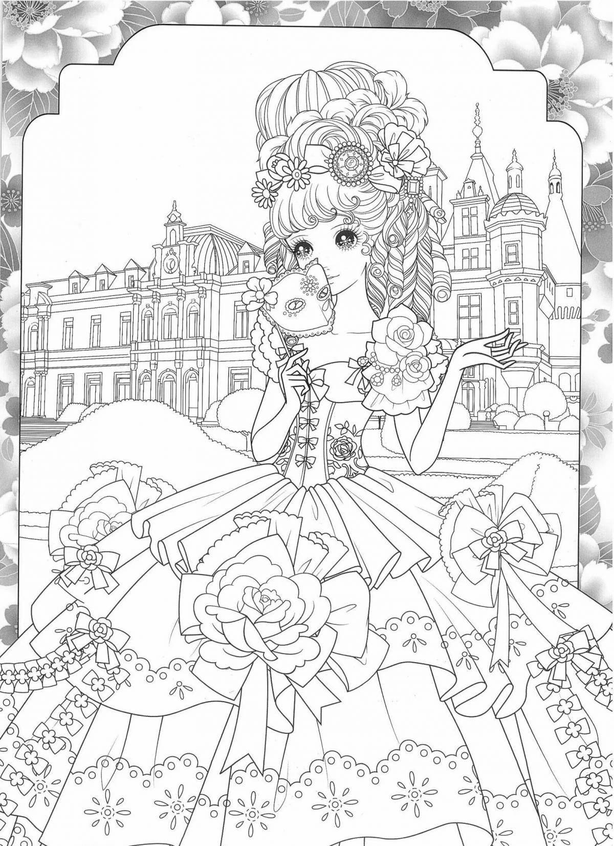 Elegant princess coloring book
