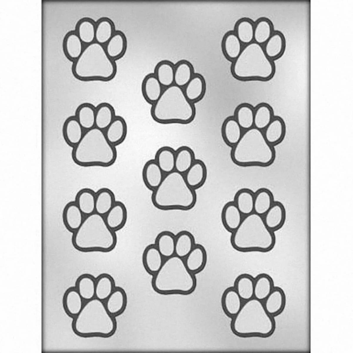 Adorable cat's paw coloring page