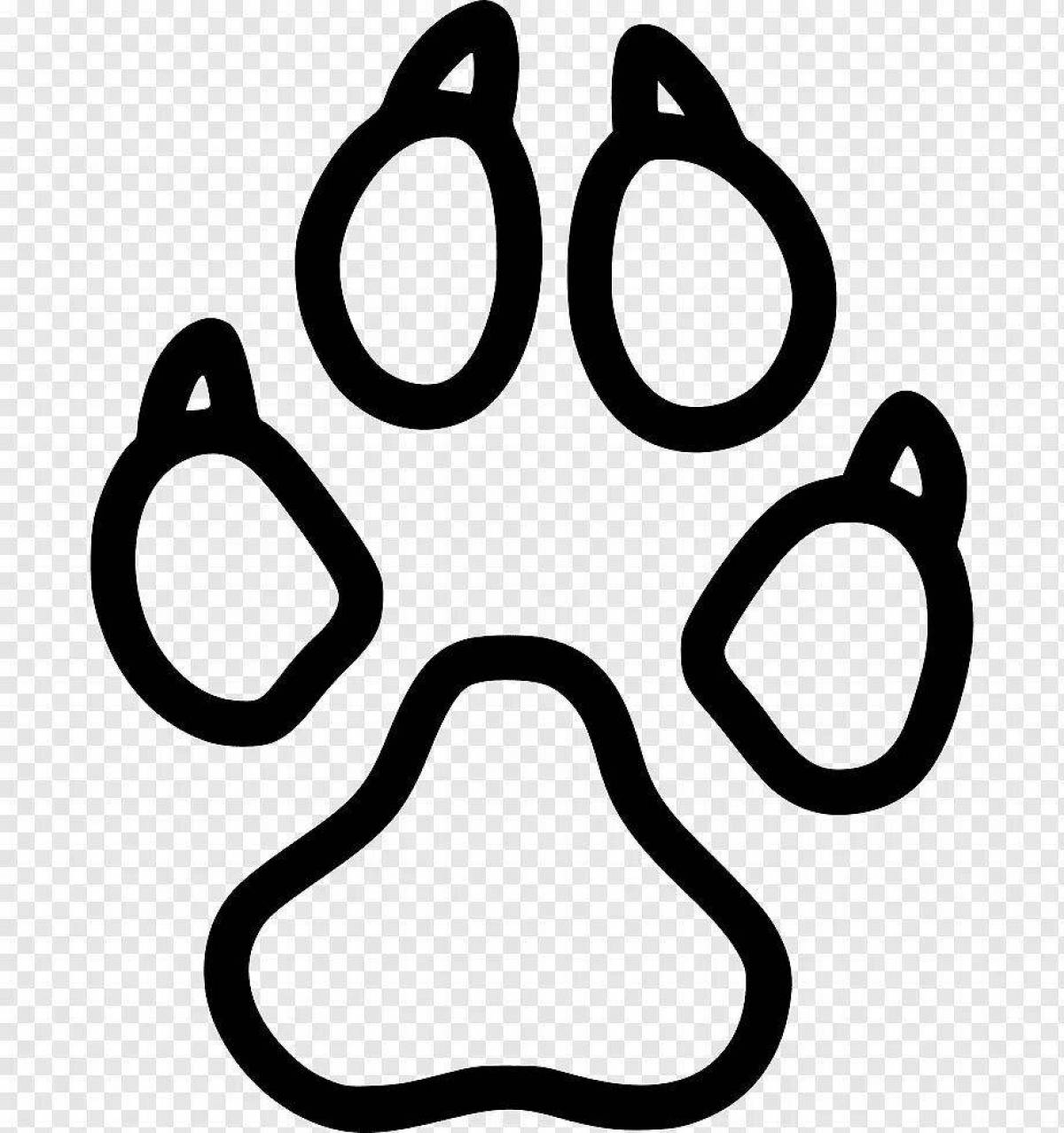 Animated cat paw coloring page