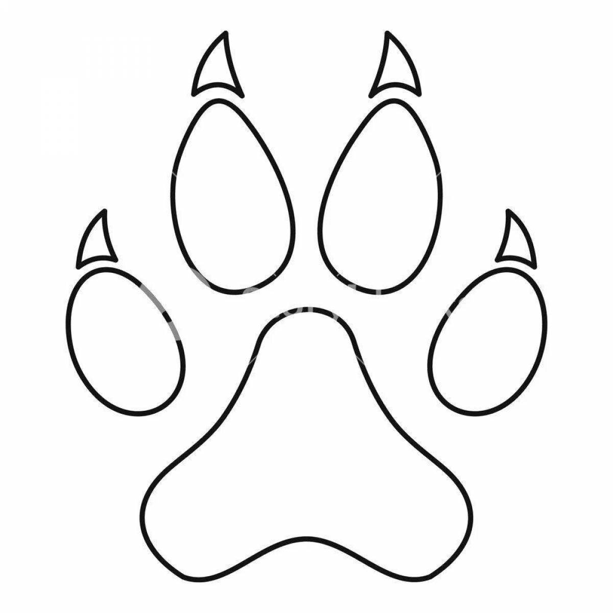 Great cat paw coloring page