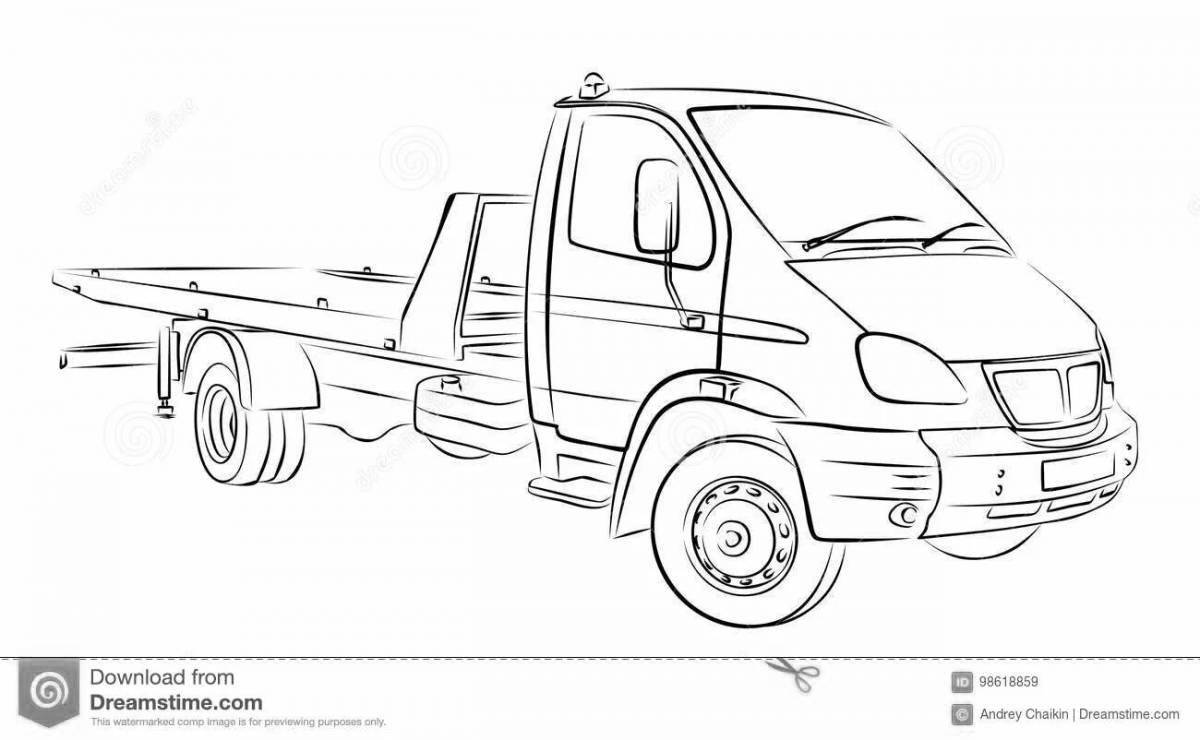 Coloring page funny tow truck