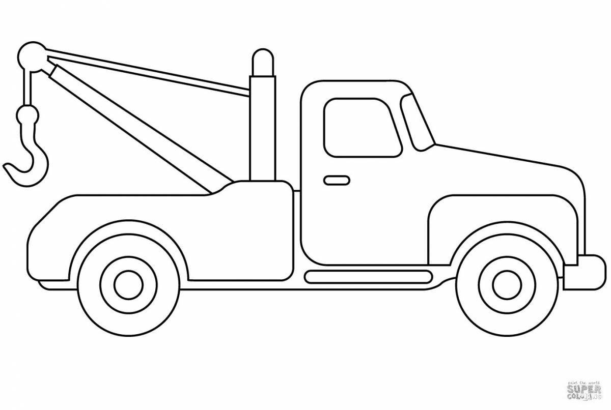 Coloring page happy tow truck