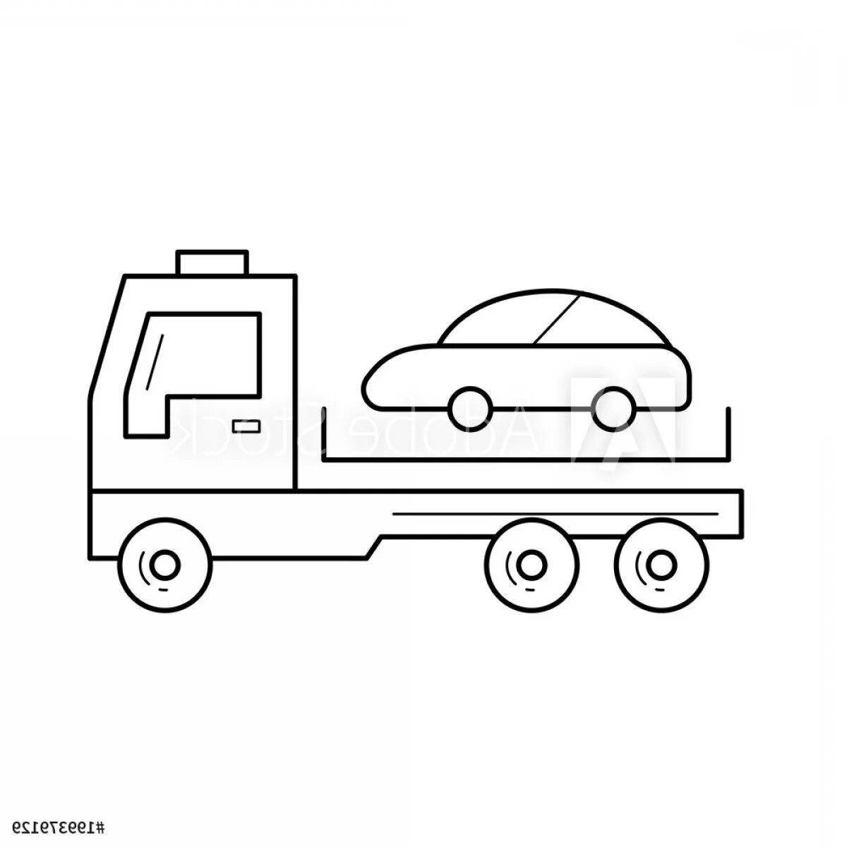 Fun tow truck coloring page