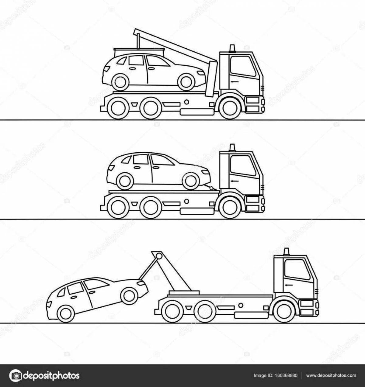 Tow truck coloring page