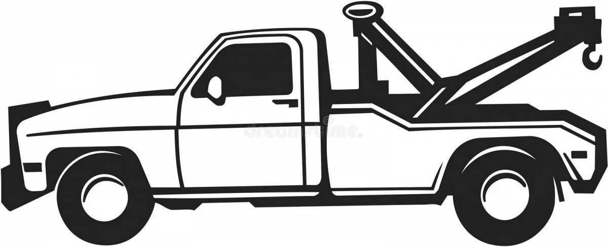 Animated tow truck coloring page