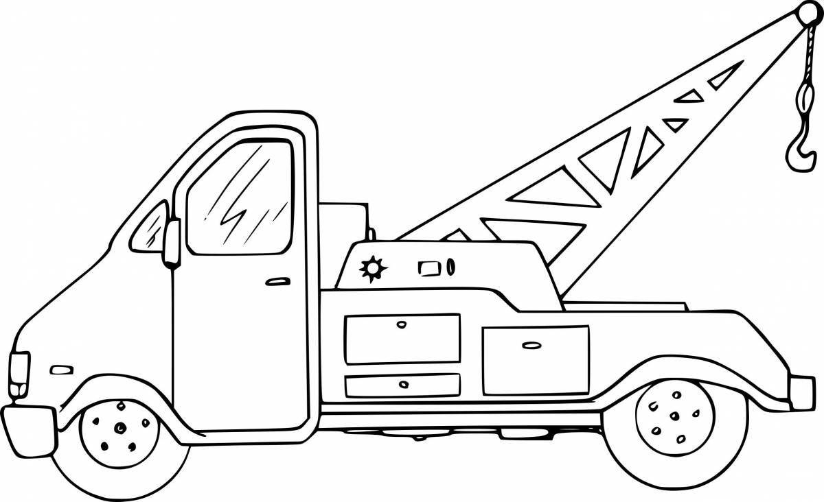 Fancy tow truck coloring page