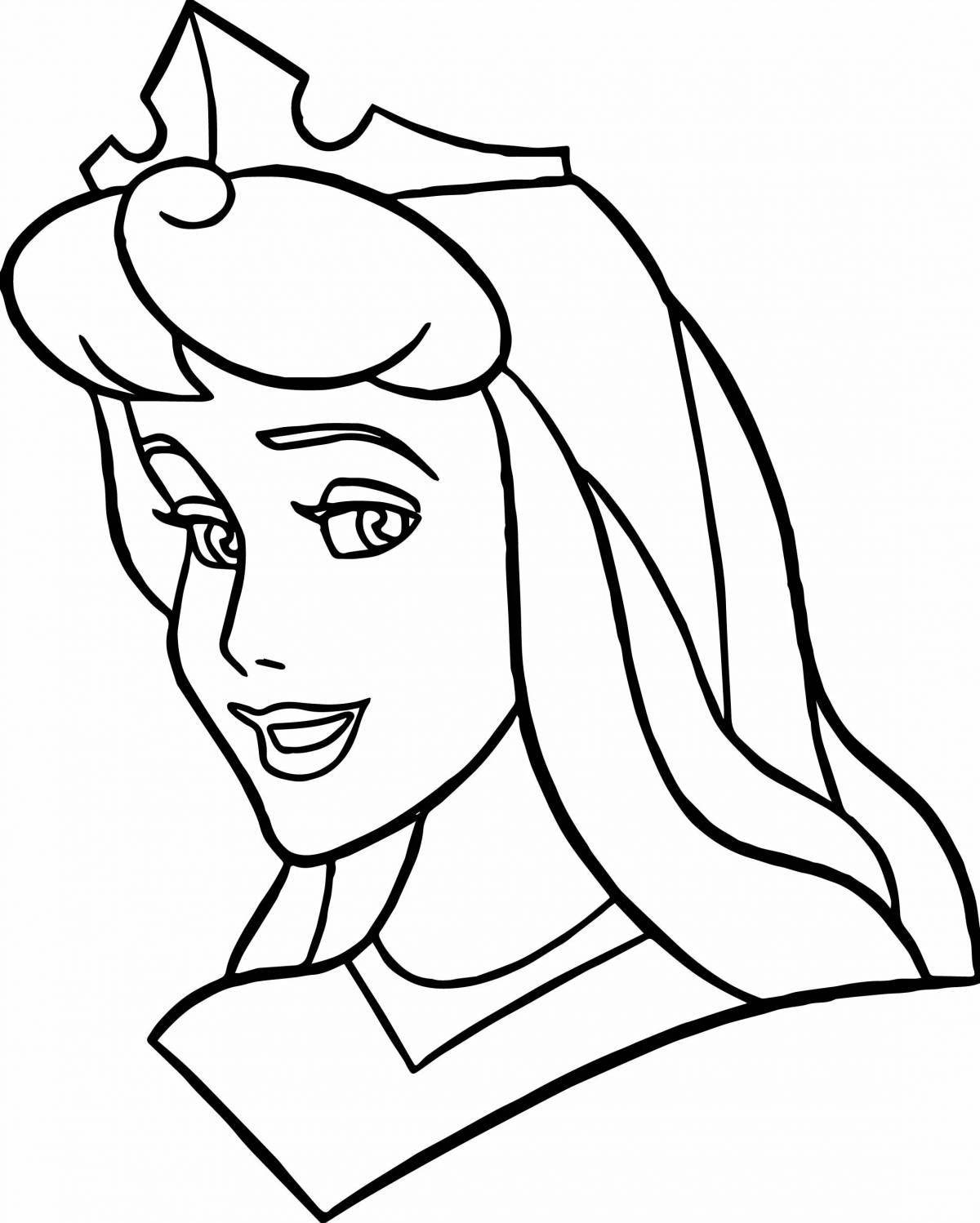 Bright princess face coloring book