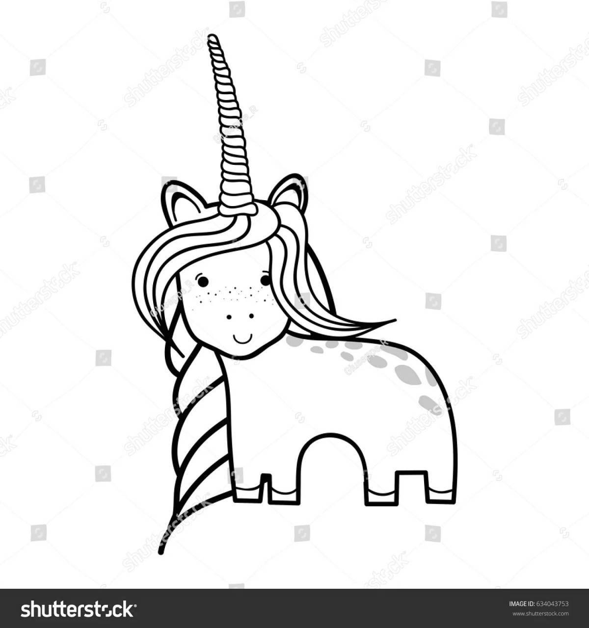 Majestic coloring unicorn horn