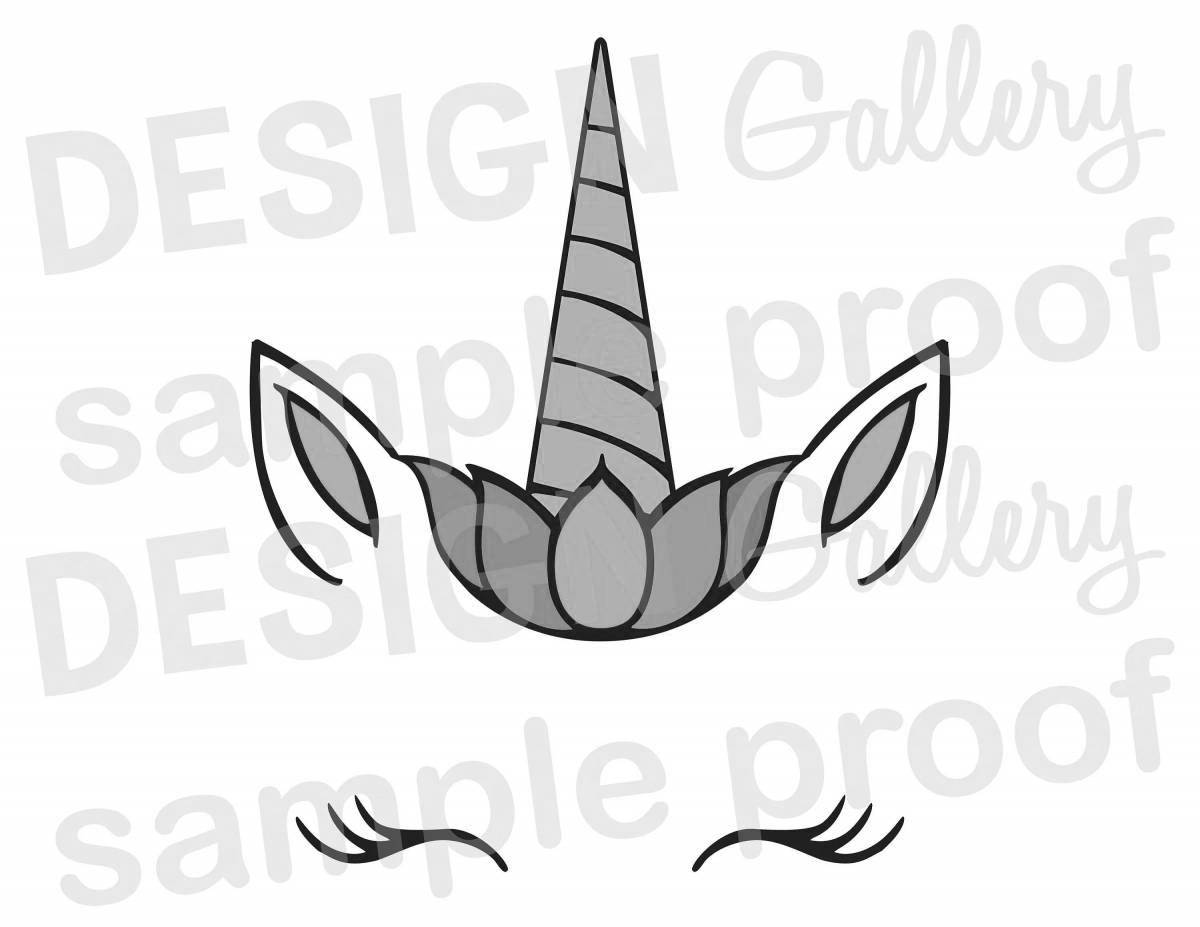 Elegant coloring unicorn horn