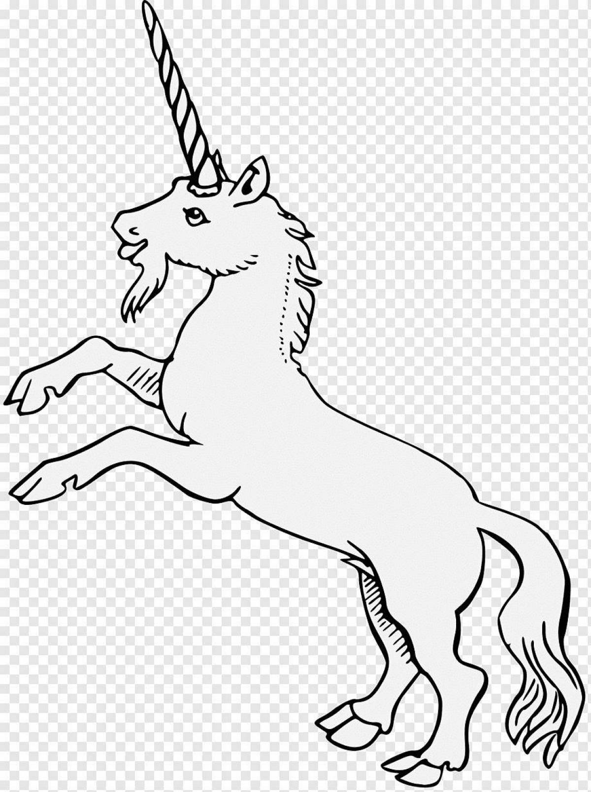 Unicorn horn mystical coloring book