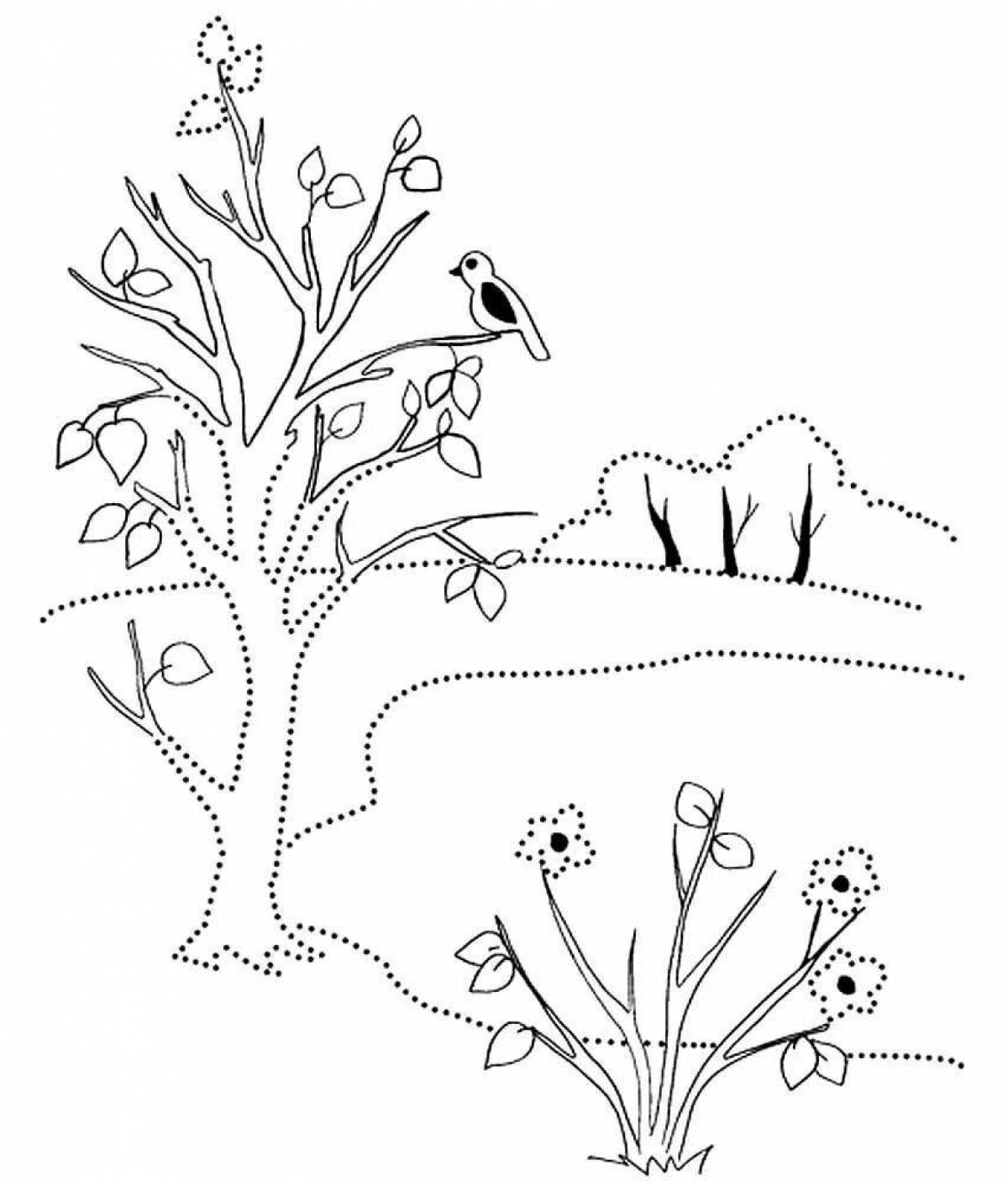 Shining early spring coloring page